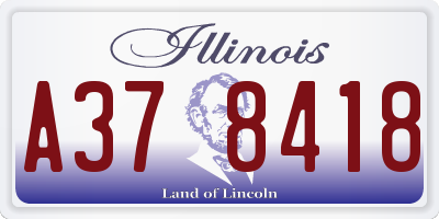 IL license plate A378418
