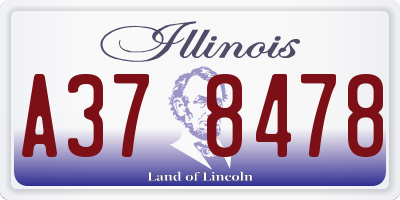 IL license plate A378478