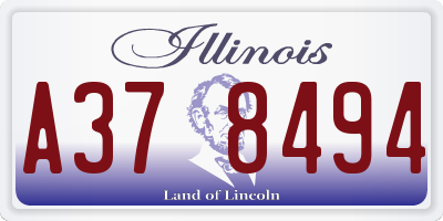 IL license plate A378494