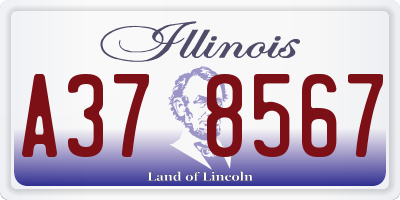 IL license plate A378567