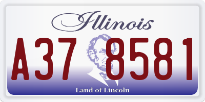 IL license plate A378581
