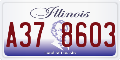 IL license plate A378603
