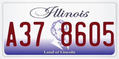 IL license plate A378605