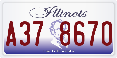 IL license plate A378670