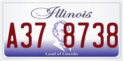 IL license plate A378738