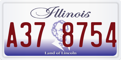 IL license plate A378754