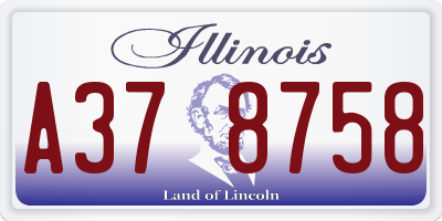 IL license plate A378758