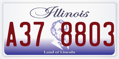 IL license plate A378803