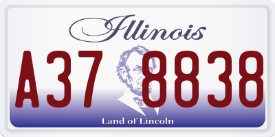 IL license plate A378838