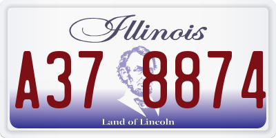 IL license plate A378874
