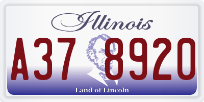 IL license plate A378920