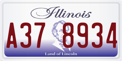 IL license plate A378934