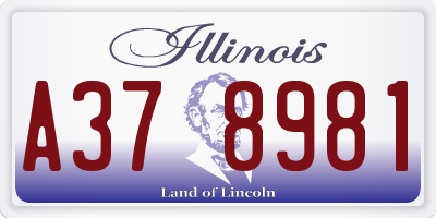 IL license plate A378981