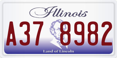 IL license plate A378982