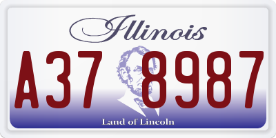 IL license plate A378987
