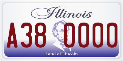 IL license plate A380000