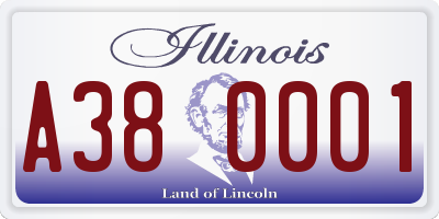 IL license plate A380001