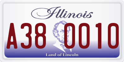 IL license plate A380010