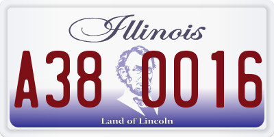 IL license plate A380016