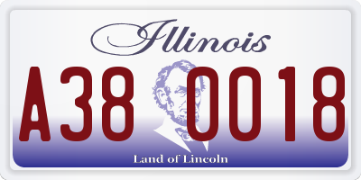 IL license plate A380018