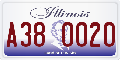 IL license plate A380020