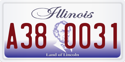 IL license plate A380031