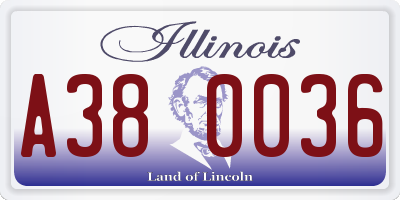 IL license plate A380036