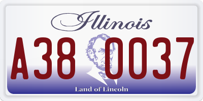 IL license plate A380037