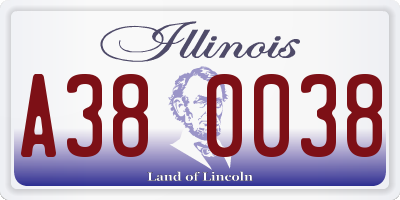 IL license plate A380038