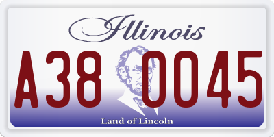 IL license plate A380045