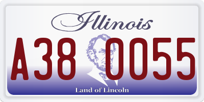 IL license plate A380055