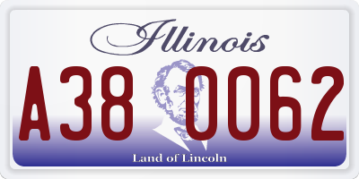 IL license plate A380062