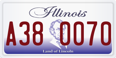 IL license plate A380070
