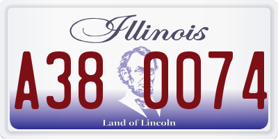 IL license plate A380074