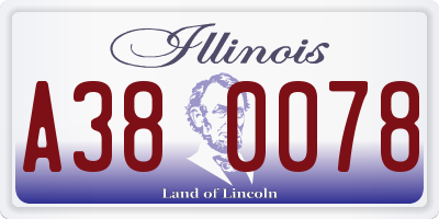 IL license plate A380078