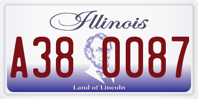 IL license plate A380087