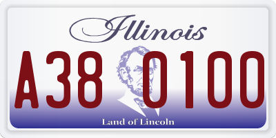 IL license plate A380100