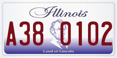 IL license plate A380102