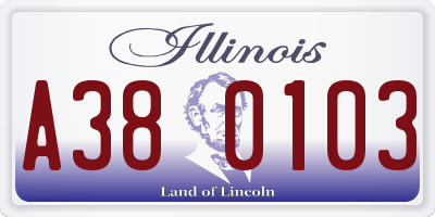 IL license plate A380103