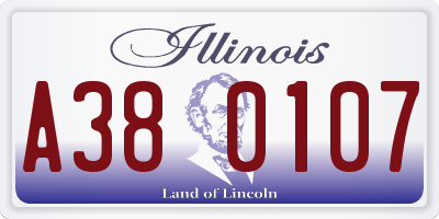 IL license plate A380107