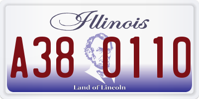 IL license plate A380110