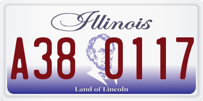 IL license plate A380117