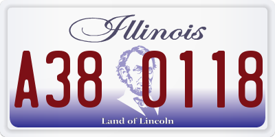 IL license plate A380118