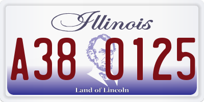 IL license plate A380125