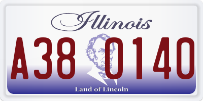IL license plate A380140