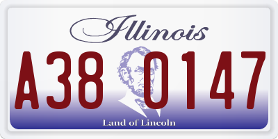 IL license plate A380147