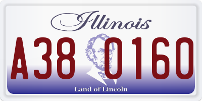 IL license plate A380160