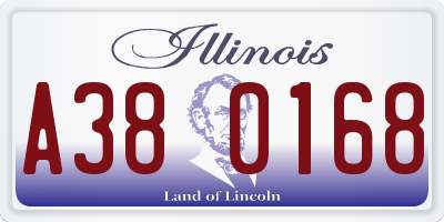 IL license plate A380168