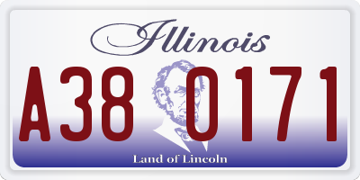 IL license plate A380171