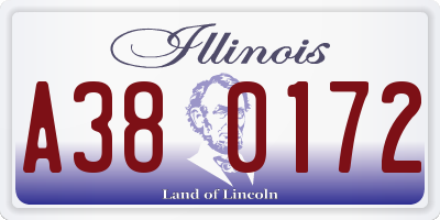 IL license plate A380172